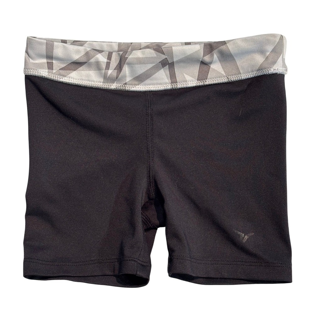 Old Navy Active Girls Black Compression Athletic Shorts Size XS 5 Geometric Band